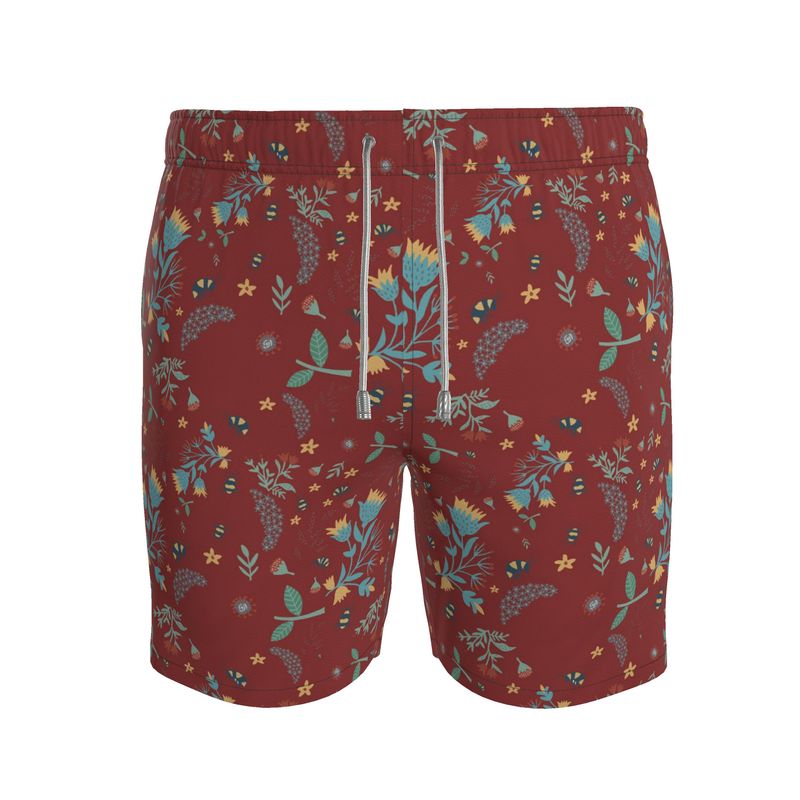 Men's Swim Shorts — Bee Garden Rustic Bloom