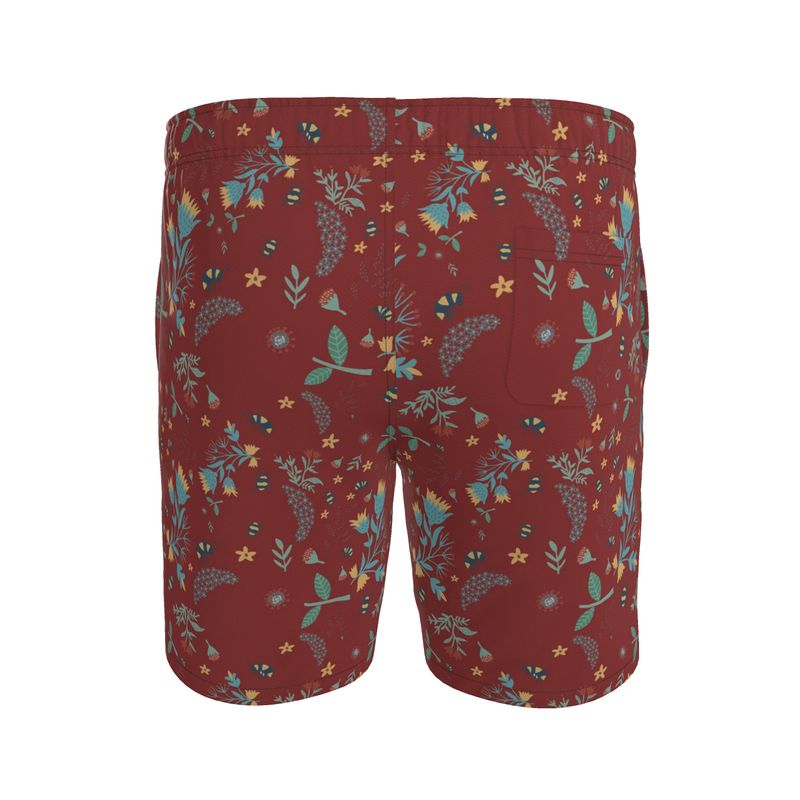 Men's Swim Shorts — Bee Garden Rustic Bloom