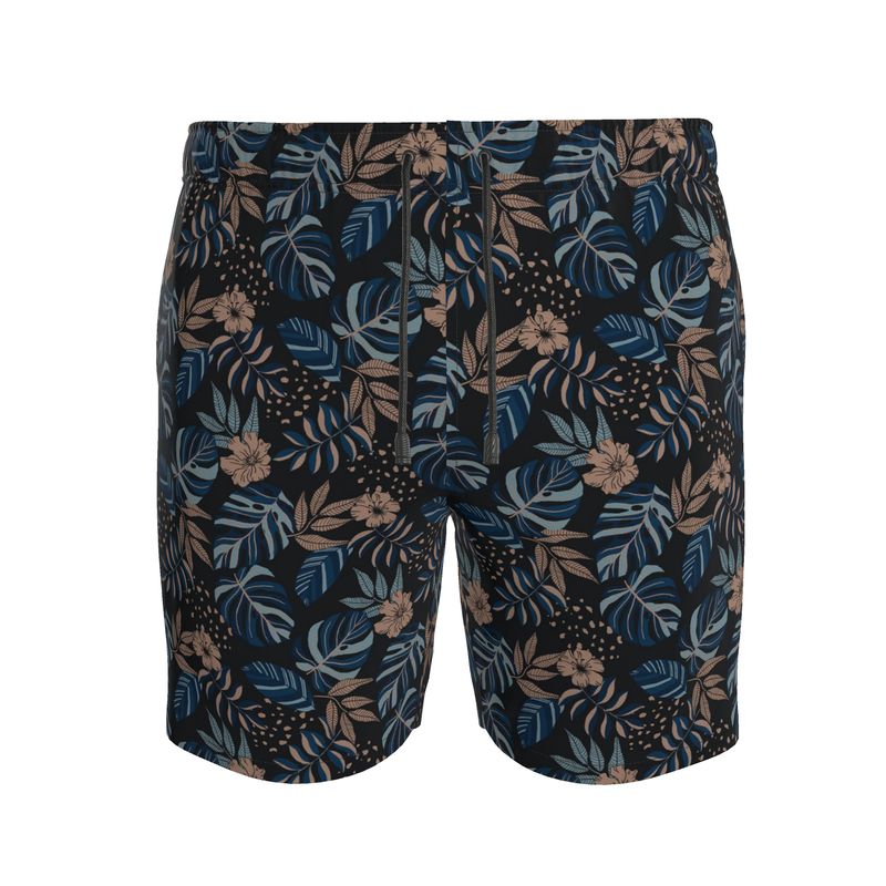 Midnight Monstera Men's Swim Shorts