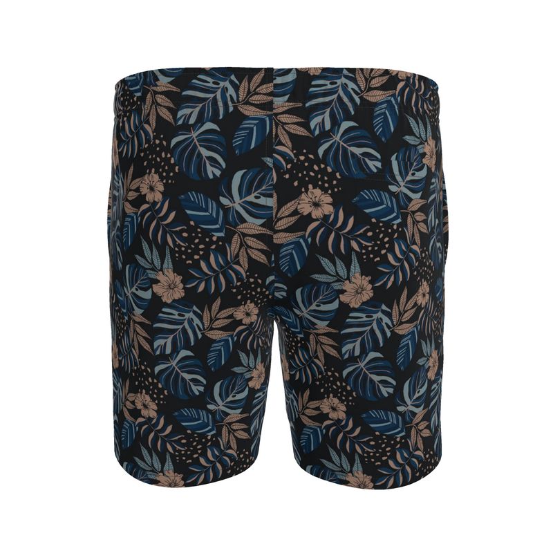 Midnight Monstera Men's Swim Shorts