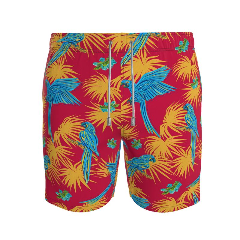Tropical Macaw Samba Red Men's Swim Shorts