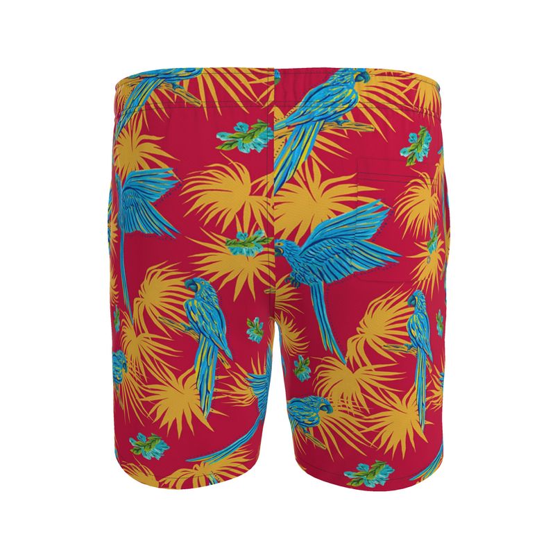 Tropical Macaw Samba Red Men's Swim Shorts