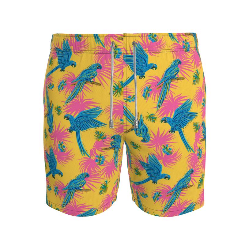 Tropical Macaw Sunny Fuchsia Men's Swim Shorts