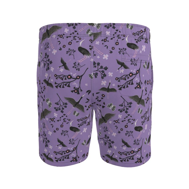 White Crane Amethyst Men's Swim Shorts