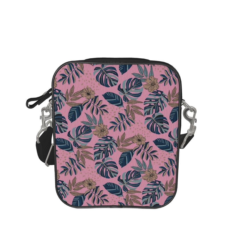 Midnight Monstera Lunaria Rose Nappa Leather Shoulder Bag
