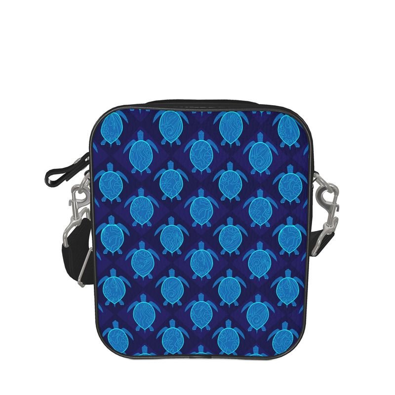 Topo Turtles Cobalt Tide Nappa Leather Destination Shoulder Bag