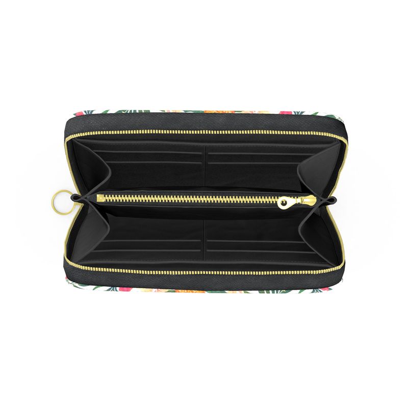 Pineapple Paradise Coral Dreams Leather Zip Wallet