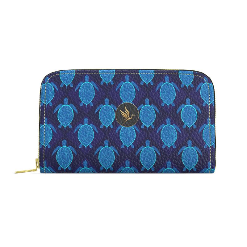 Topo Turtles Cobalt Tide Nappa Leather Destination Zip Wallet