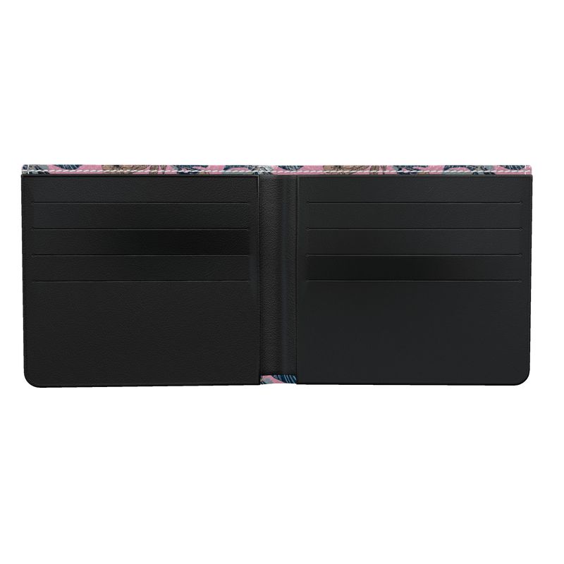 Tropical Macaw Leather Bifold Wallet — Cards Only