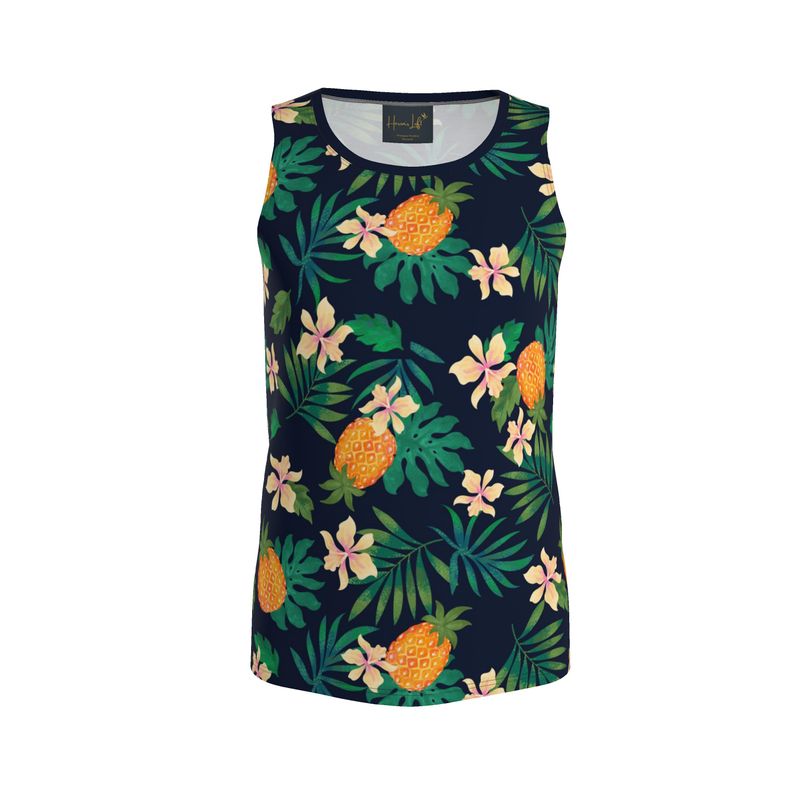 Men's Hybrid Tank Top — Pineapple Paradise Nocturne