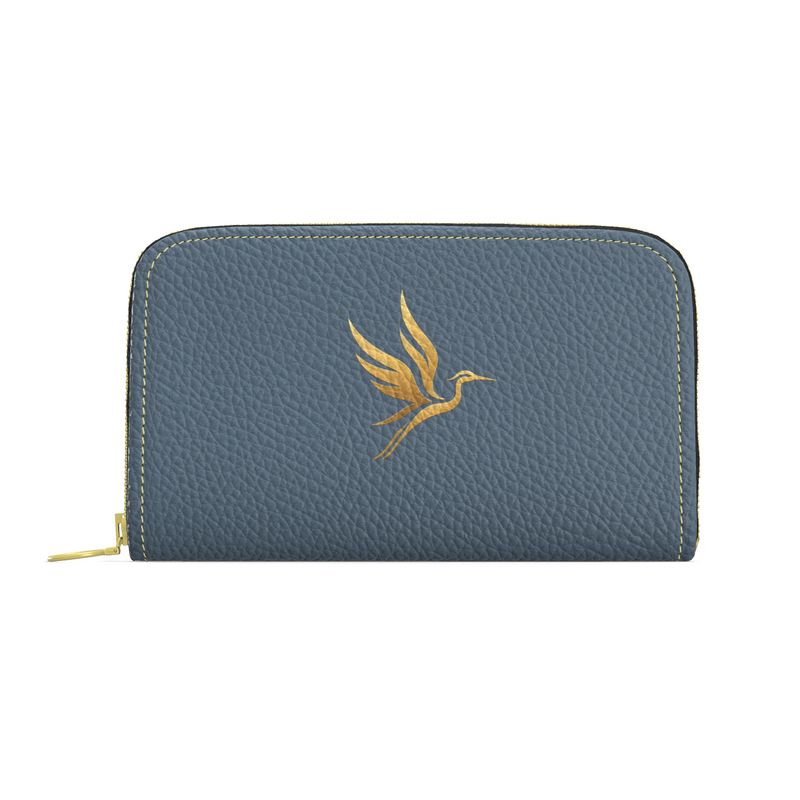 Continental Nappa Leather Wallet — Signature Heron Blue Luxe