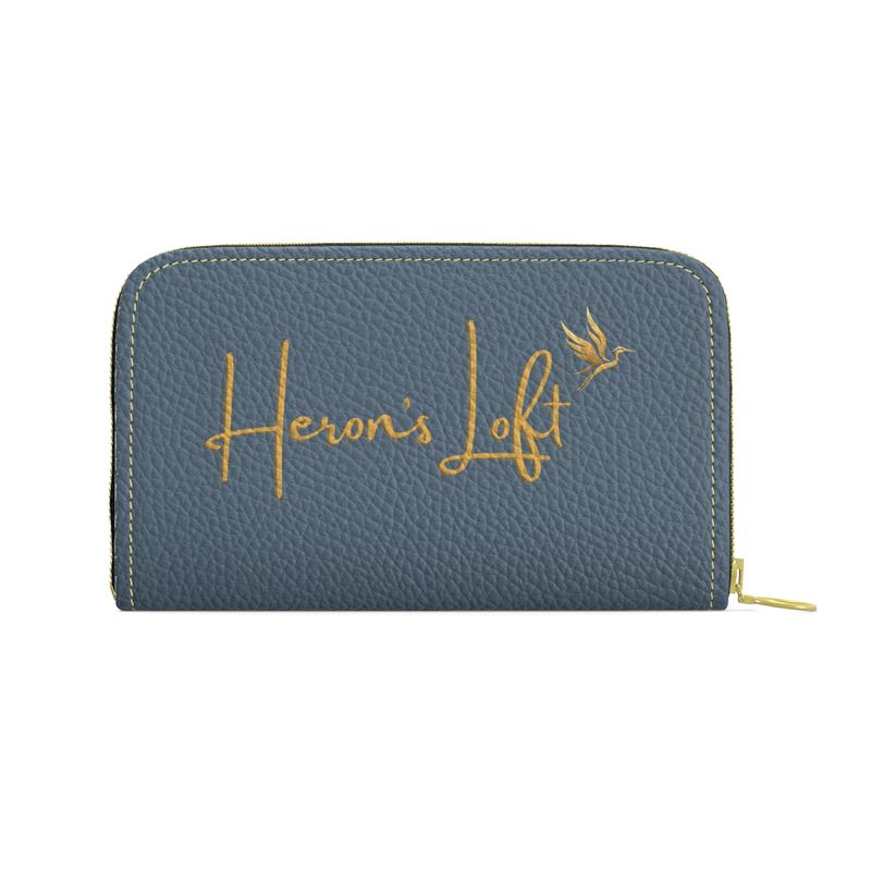 Continental Nappa Leather Wallet — Signature Heron Blue Luxe