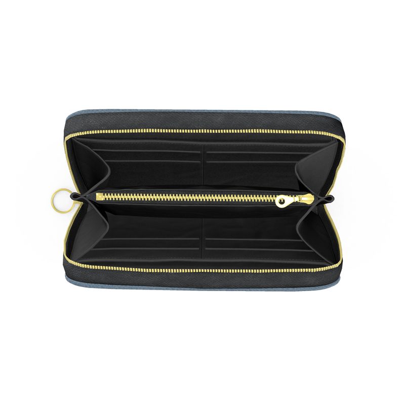 Continental Nappa Leather Wallet — Signature Heron Blue Luxe