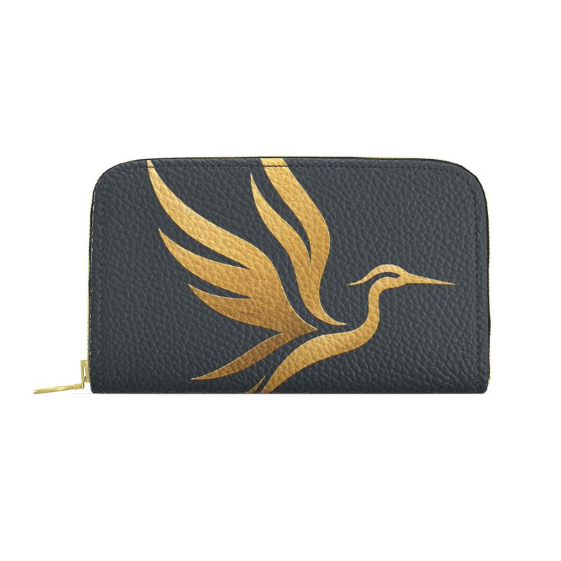 Continental Nappa Leather Wallet — Signature Heron Charcoal Luxe