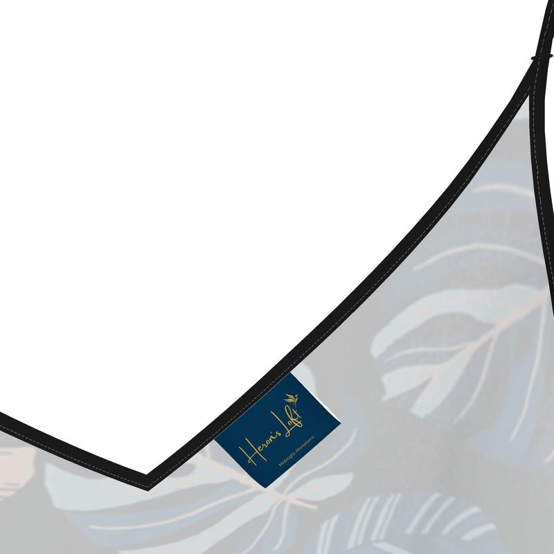 Women’s Silk Evening Slip Dress — Midnight Monstera