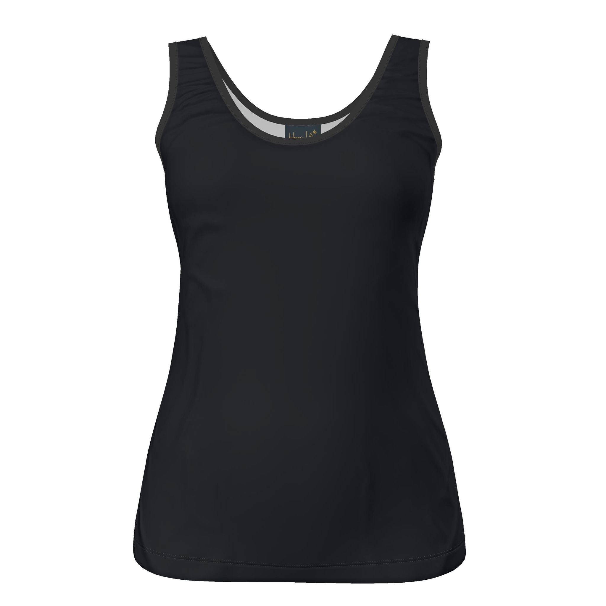 Women's Tank Top — Solid Midnight Monstera