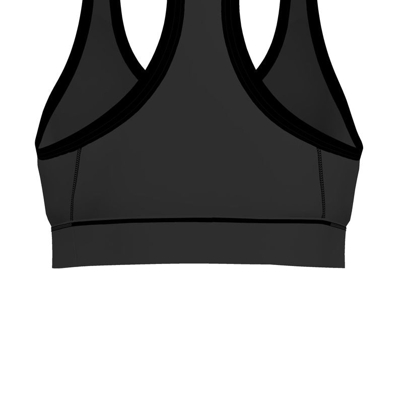 Women's Low Impact Sports Bra — White Crane Onyx Solid