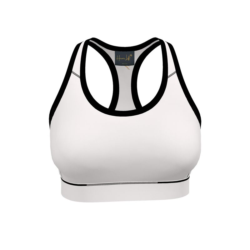 Women's Low Impact Sports Bra — White Crane Solid