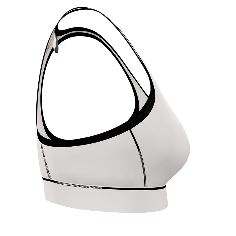 Women's Low Impact Sports Bra — White Crane Solid