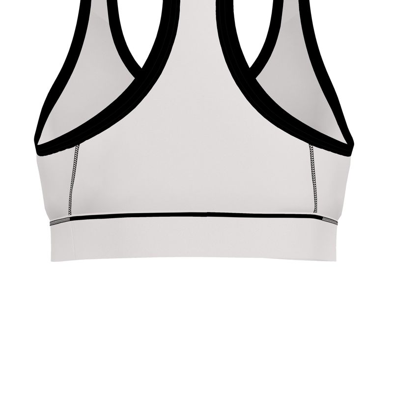 Women's Low Impact Sports Bra — White Crane Solid