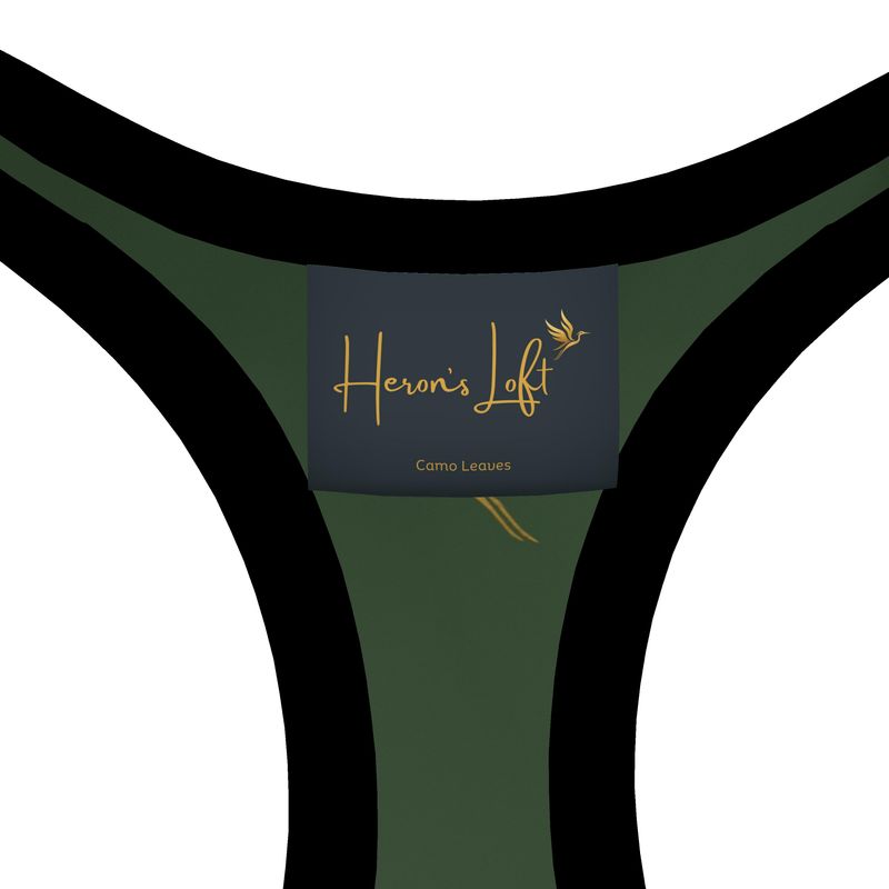 Women's Low Impact Sports Bra — Camo Leaves Solid