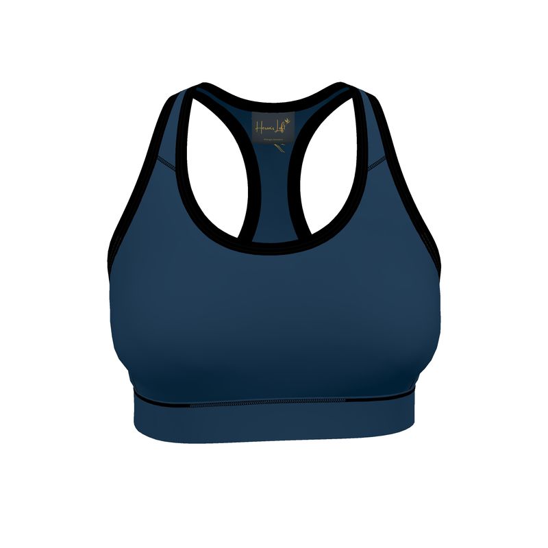 Women's Low Impact Sports Bra — Midnight Monstera Solid