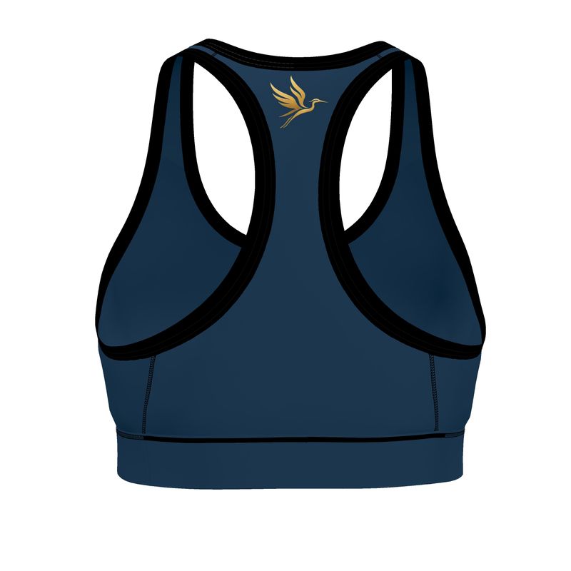 Women's Low Impact Sports Bra — Midnight Monstera Solid