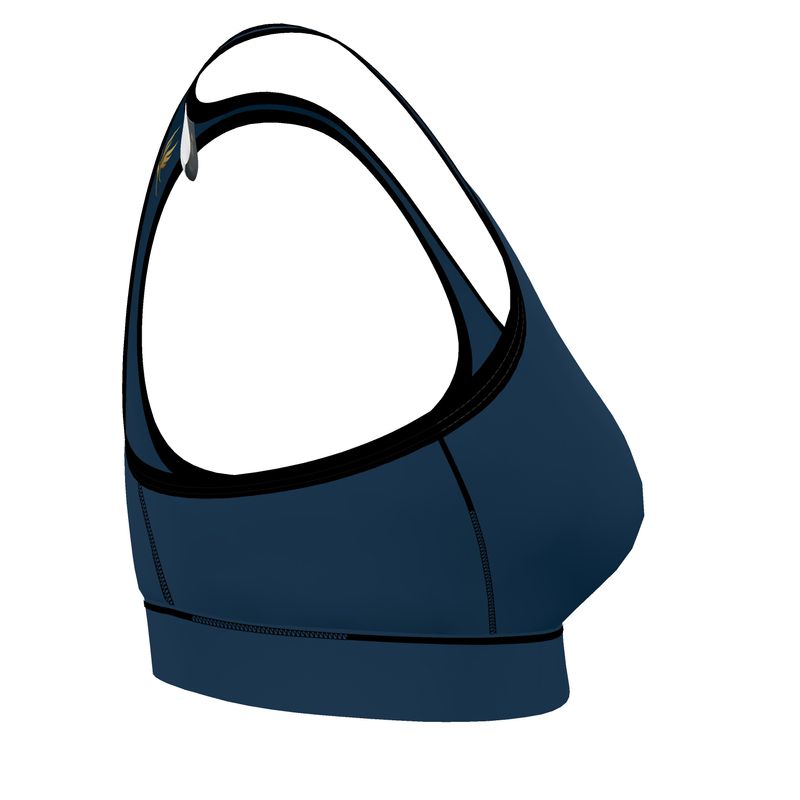 Women's Low Impact Sports Bra — Midnight Monstera Solid
