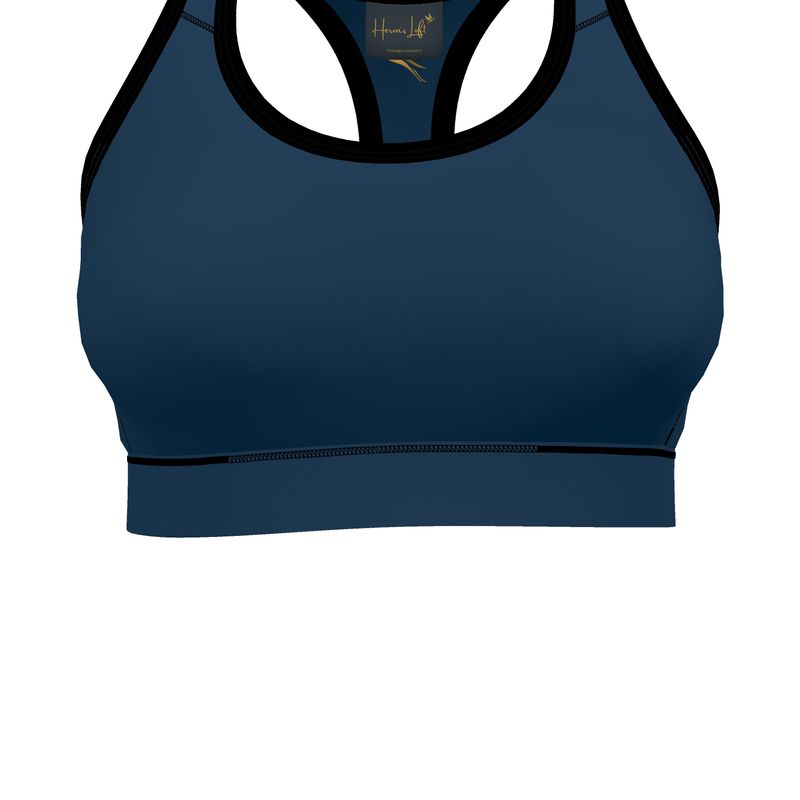 Women's Low Impact Sports Bra — Midnight Monstera Solid