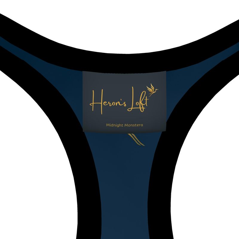 Women's Low Impact Sports Bra — Midnight Monstera Solid