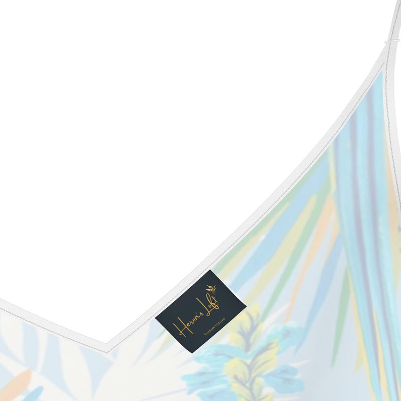 Women’s Silk Evening Slip Dress — Tropical Macaw