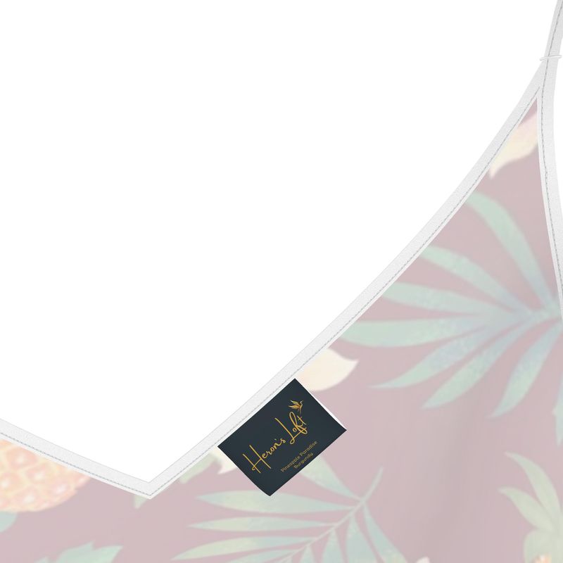Women’s Silk Evening Slip Dress — Pineapple Paradise Burgundy
