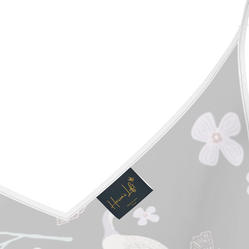 Women’s Silk Evening Slip Dress — White Crane Onyx