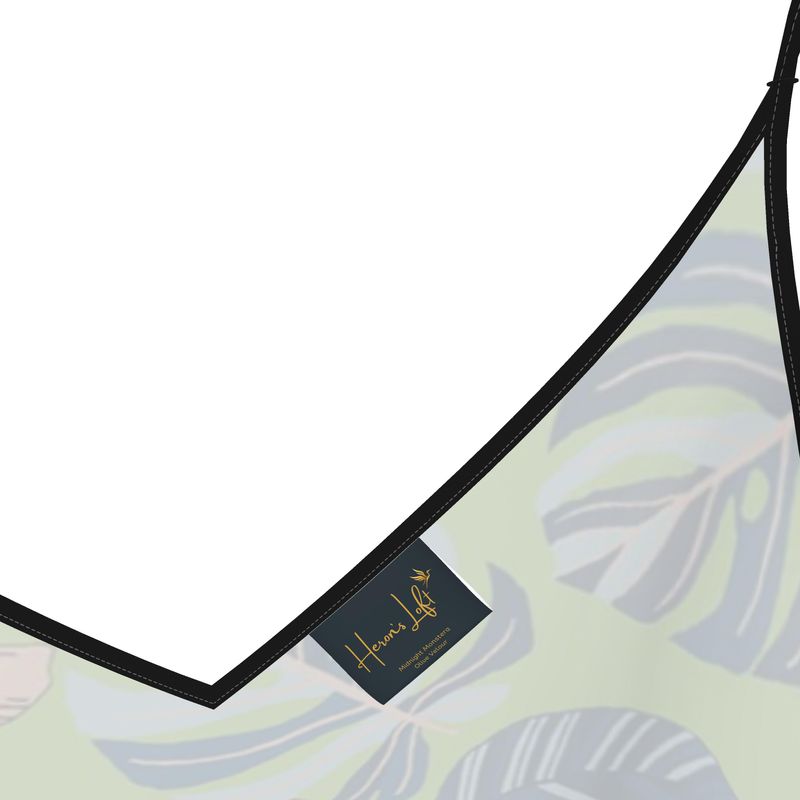 Women’s Silk Evening Slip Dress — Midnight Monstera Olive Velour