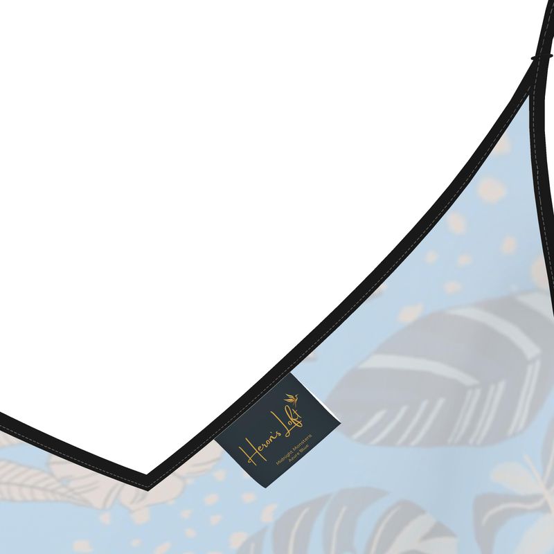 Women’s Silk Evening Slip Dress — Midnight Monstera Azure Blue