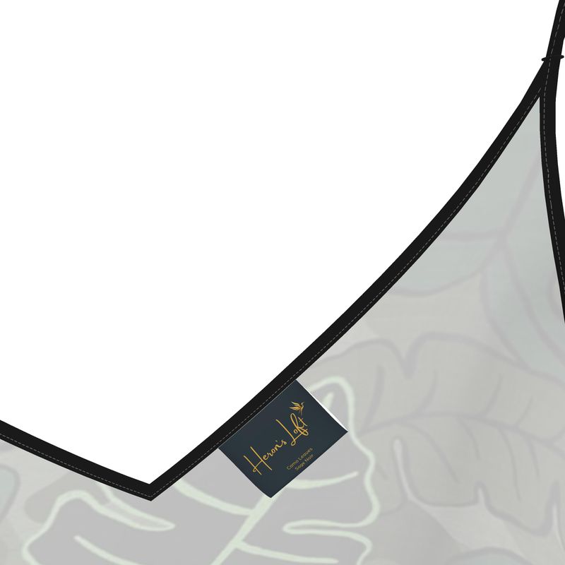 Women’s Silk Evening Slip Dress — Camo Leaves Sage Noir