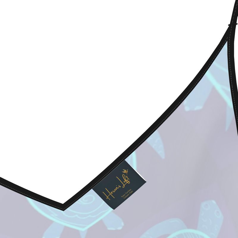 Women’s Silk Evening Slip Dress — Topo Turtles Cobalt Tide