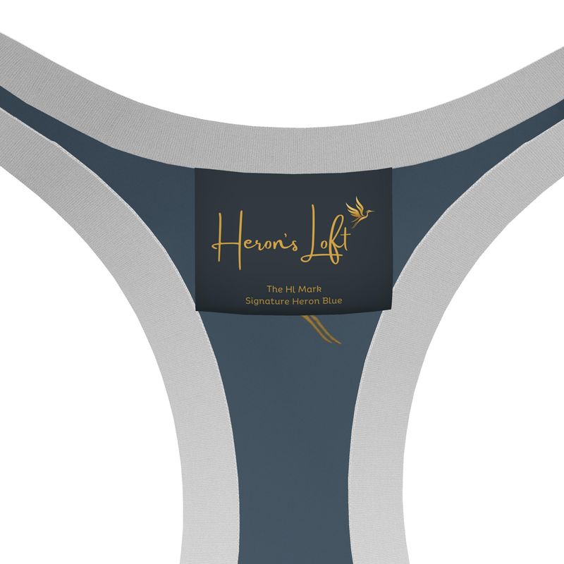Women's Low Impact Sports Bra — The HL Mark Signature Heron Blue