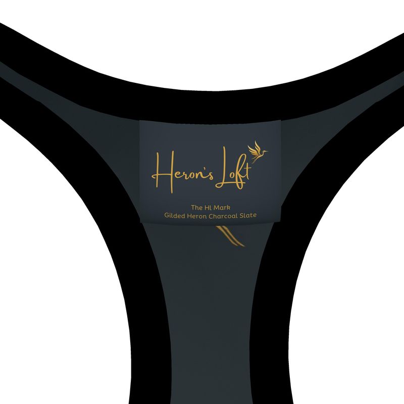 Women's Low Impact Sports Bra — The HL Mark Gilded Heron Charcoal Slat