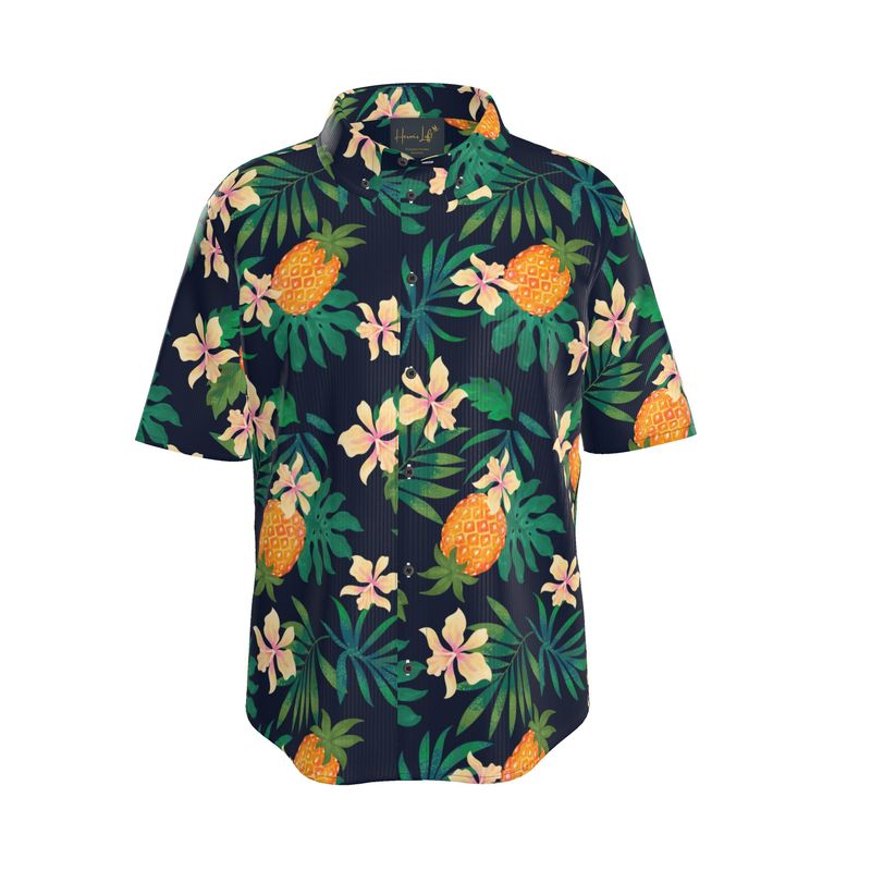 Men's Button-Up Dress Shirt — Pineapple Paradise Nocturne