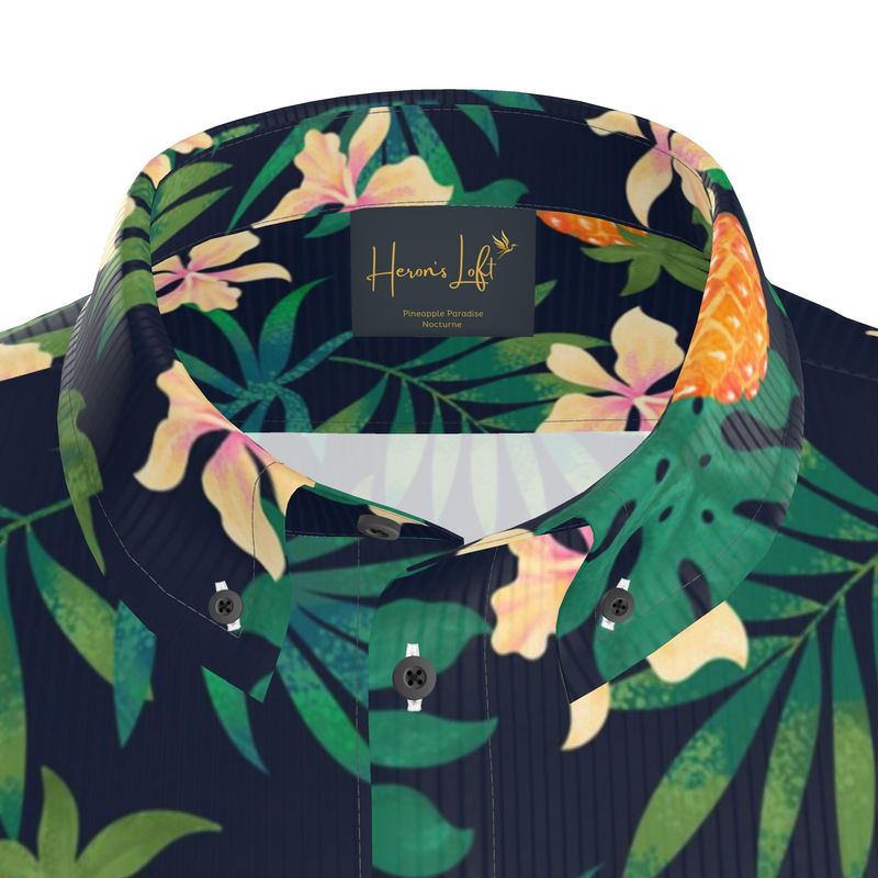 Men's Button-Up Dress Shirt — Pineapple Paradise Nocturne