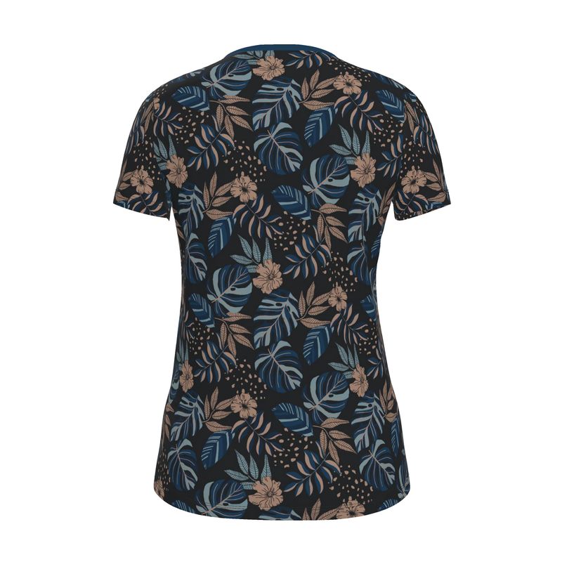 Women's Athletic V-Neck T-Shirt — Midnight Monstera