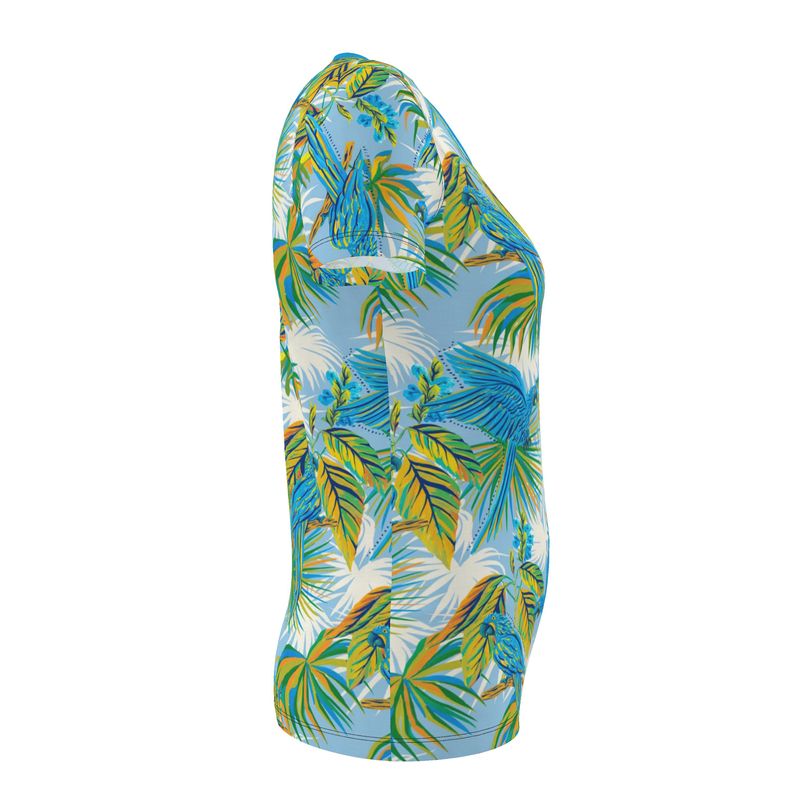 Women's Athletic V-Neck T-Shirt — Tropical Macaw