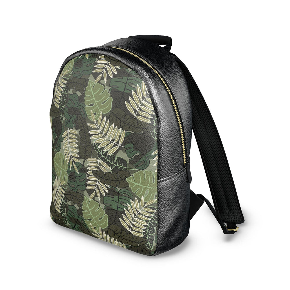 Nappa Leather Backpack — Camo Leaves