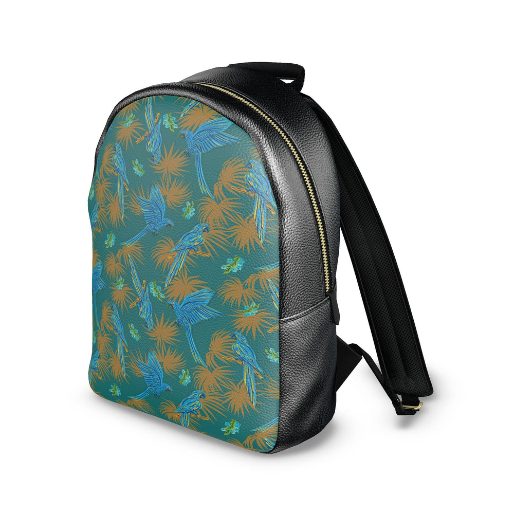Nappa Leather Backpack — Tropical Macaw Palm Teal