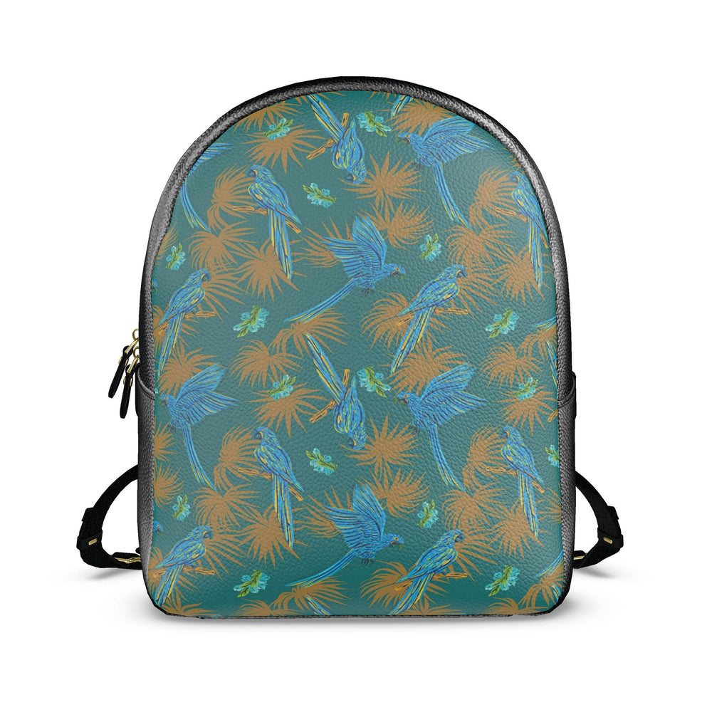 Nappa Leather Backpack — Tropical Macaw Palm Teal