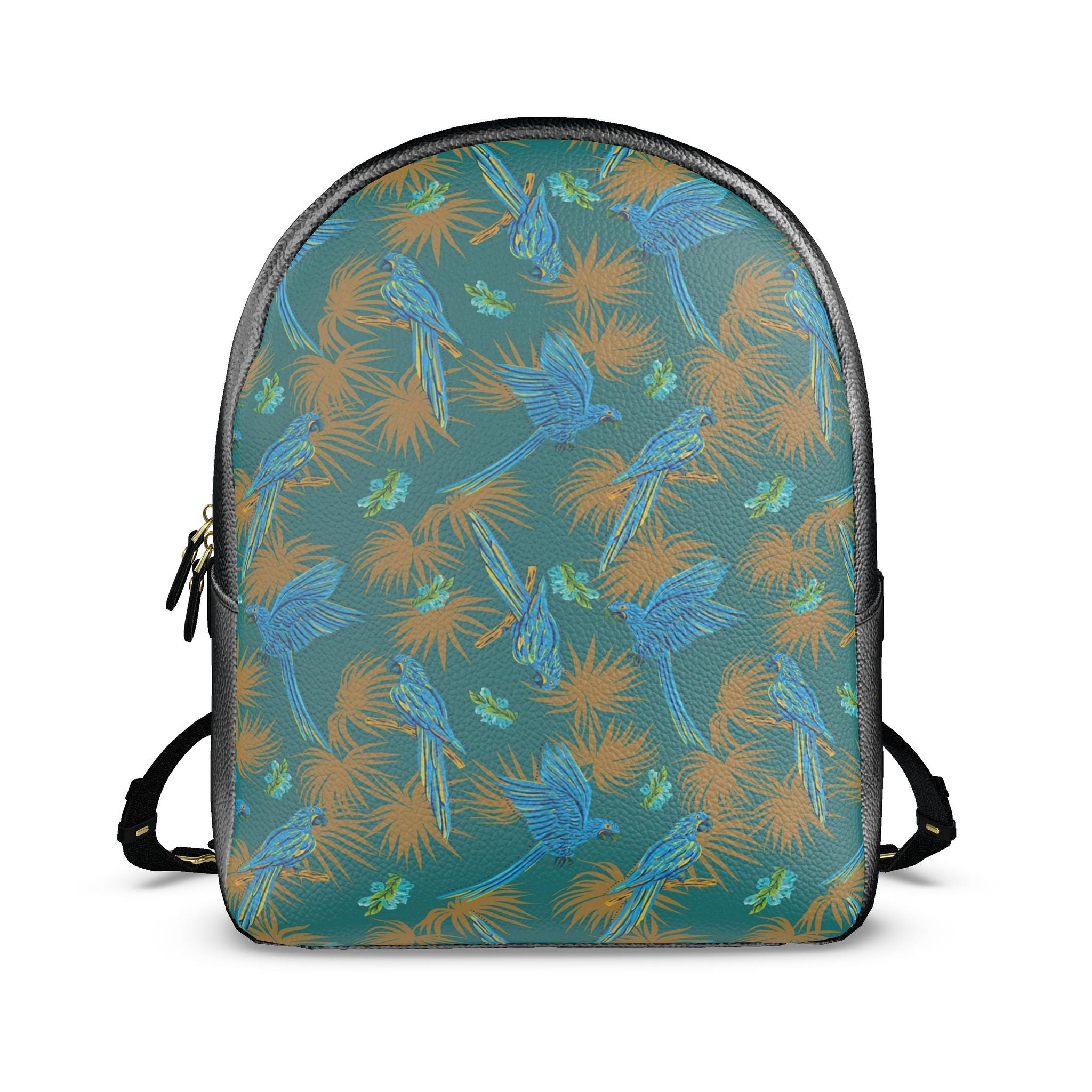 Nappa Leather Backpack — Tropical Macaw Palm Teal