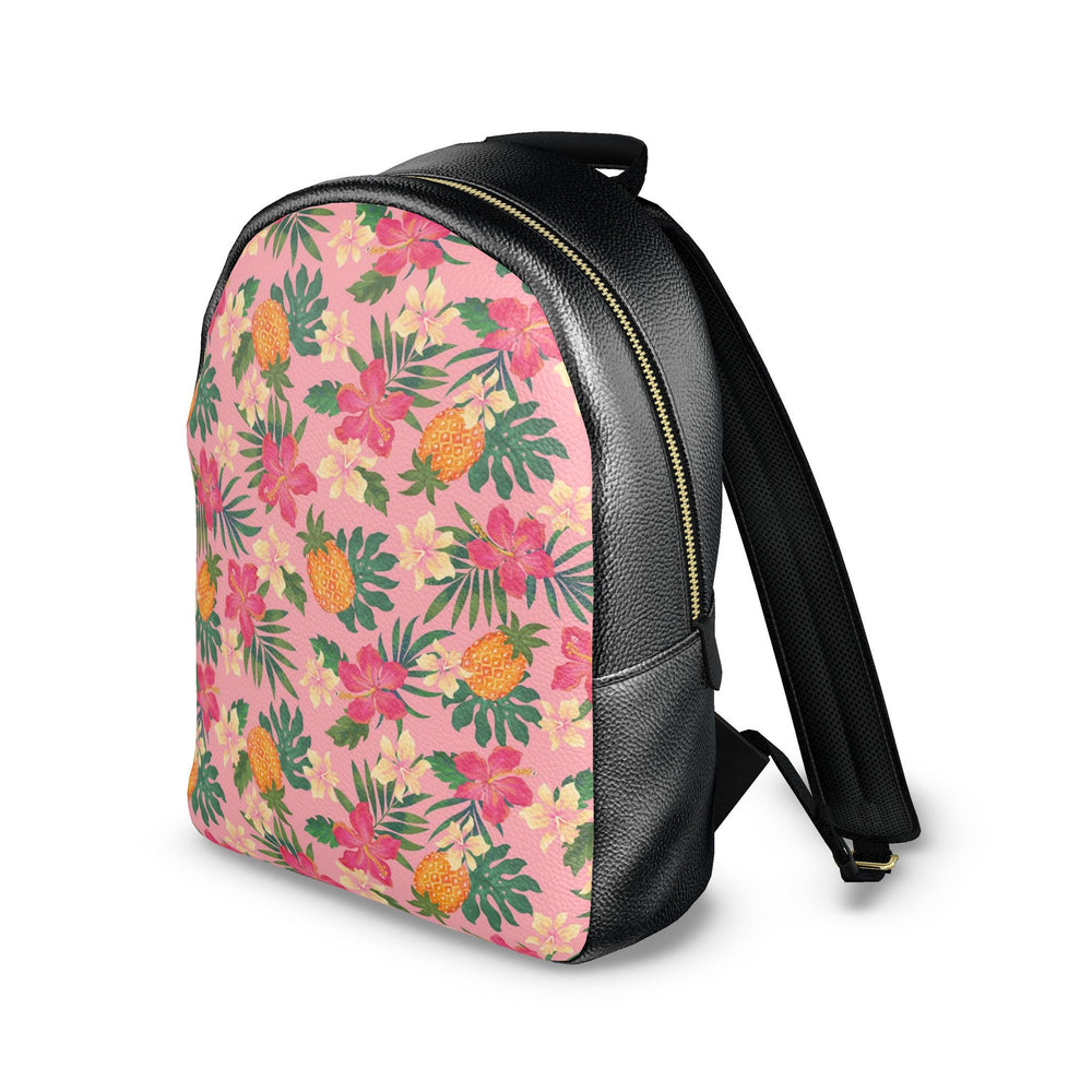 Nappa Leather Backpack — Pineapple Paradise Hibiscus Blush