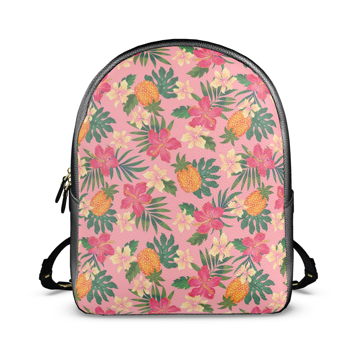 Nappa Leather Backpack — Pineapple Paradise Hibiscus Blush