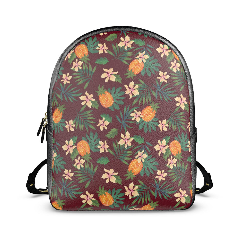 Nappa Leather Backpack —Pineapple Paradise Burgundy